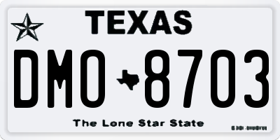 TX license plate DMO8703