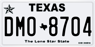 TX license plate DMO8704