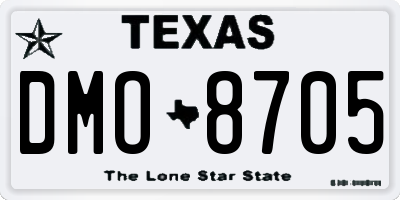 TX license plate DMO8705