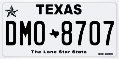TX license plate DMO8707