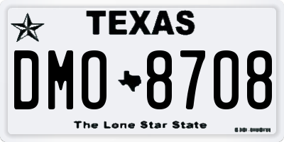 TX license plate DMO8708