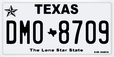 TX license plate DMO8709