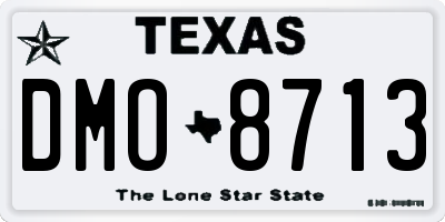 TX license plate DMO8713