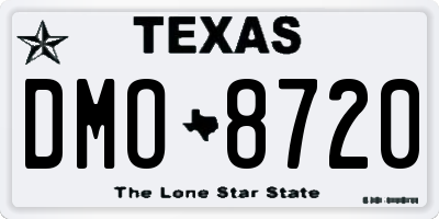 TX license plate DMO8720