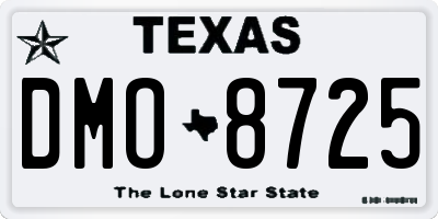 TX license plate DMO8725