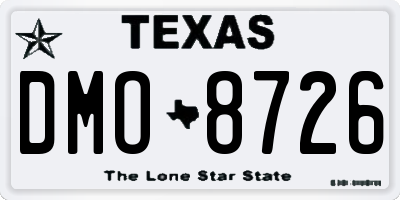 TX license plate DMO8726