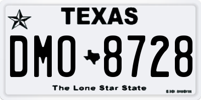 TX license plate DMO8728