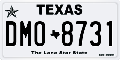 TX license plate DMO8731