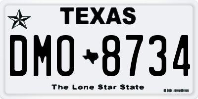 TX license plate DMO8734