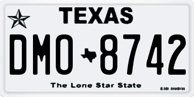 TX license plate DMO8742