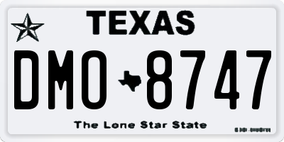 TX license plate DMO8747