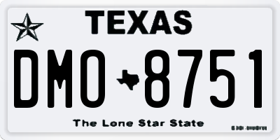 TX license plate DMO8751