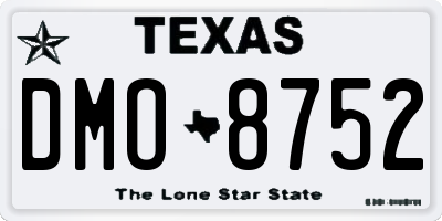 TX license plate DMO8752