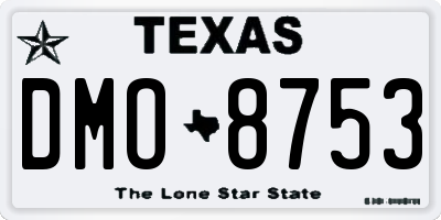 TX license plate DMO8753