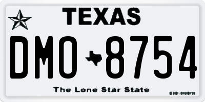 TX license plate DMO8754