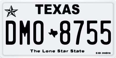 TX license plate DMO8755