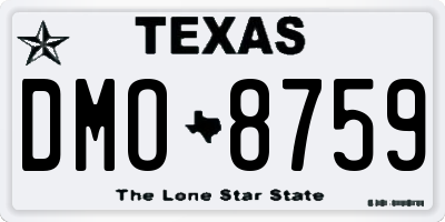 TX license plate DMO8759