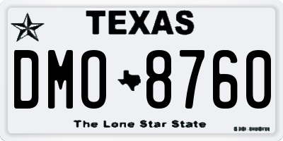 TX license plate DMO8760