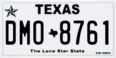 TX license plate DMO8761