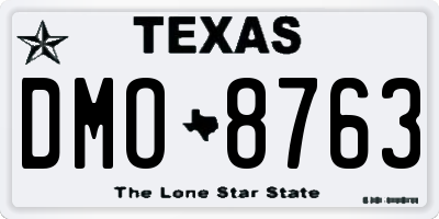 TX license plate DMO8763
