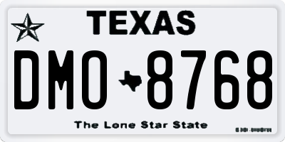 TX license plate DMO8768