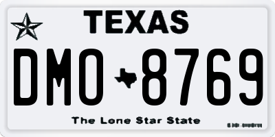 TX license plate DMO8769