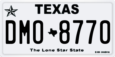 TX license plate DMO8770