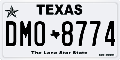 TX license plate DMO8774