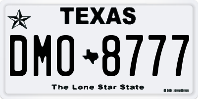 TX license plate DMO8777