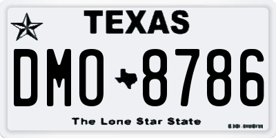 TX license plate DMO8786