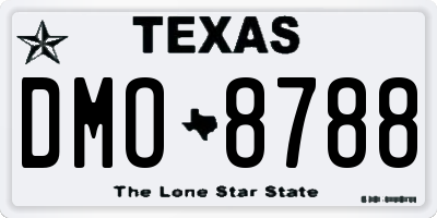 TX license plate DMO8788