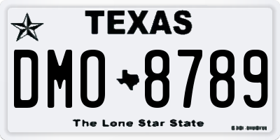 TX license plate DMO8789