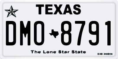 TX license plate DMO8791