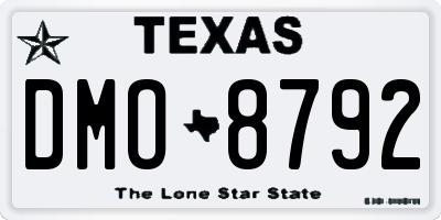 TX license plate DMO8792