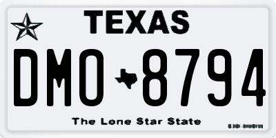 TX license plate DMO8794