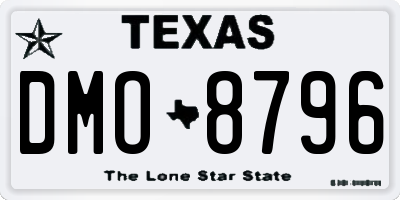 TX license plate DMO8796