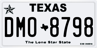 TX license plate DMO8798