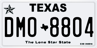 TX license plate DMO8804