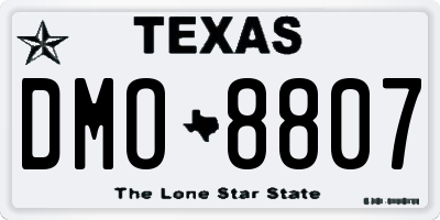 TX license plate DMO8807