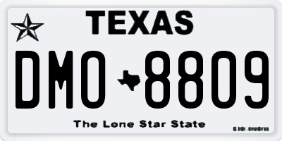 TX license plate DMO8809