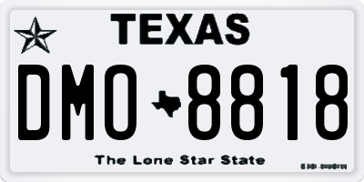 TX license plate DMO8818