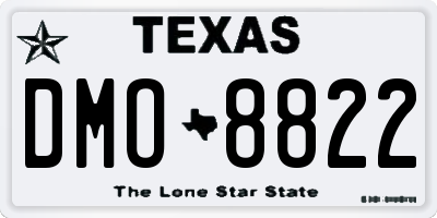 TX license plate DMO8822