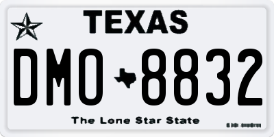 TX license plate DMO8832