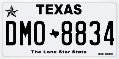 TX license plate DMO8834