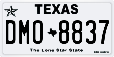 TX license plate DMO8837