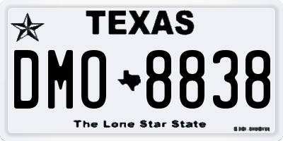 TX license plate DMO8838