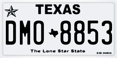 TX license plate DMO8853