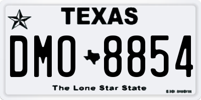 TX license plate DMO8854