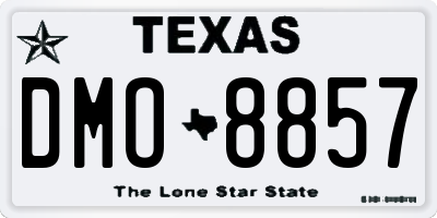 TX license plate DMO8857
