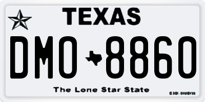 TX license plate DMO8860